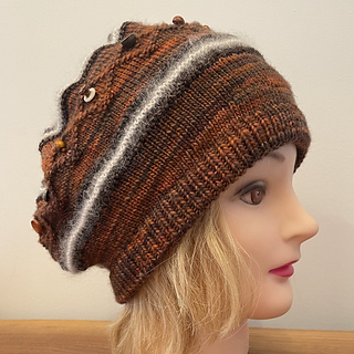 Delectable Slouch Hat: Version 3 Chocolate Spice (side view)