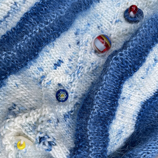 Delectable Slouch Hat: Version 3 Blueberry Fool (bead detail)