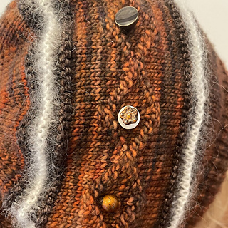 Delectable Slouch Hat: Version 3 Chocolate Spice (bead detail)