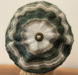 Delectable Slouch Hat version 2, Seaweed Sable colour combo, with two tone rolled edge, back view
