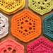 All the hexies: Neon Orange pattern 