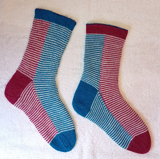 Double Knitting Socks Side 1 and Side 2