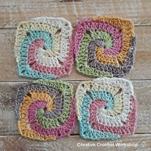 Ravelry: Rainbow Swirl Mini Square pattern by Joanita Theron