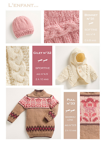 CB13 Hat-Cardigan-Jumper children n°31-32-33 photo 3
