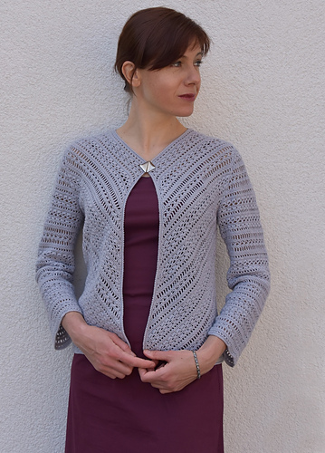 Ravelry: One button diagonal jacket pattern by conceptcreative.store