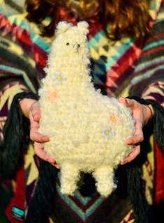 cute crochet curly alpaca big plush toy with embroidery