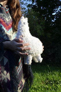 cute crochet curly alpaca big plush toy with embroidery