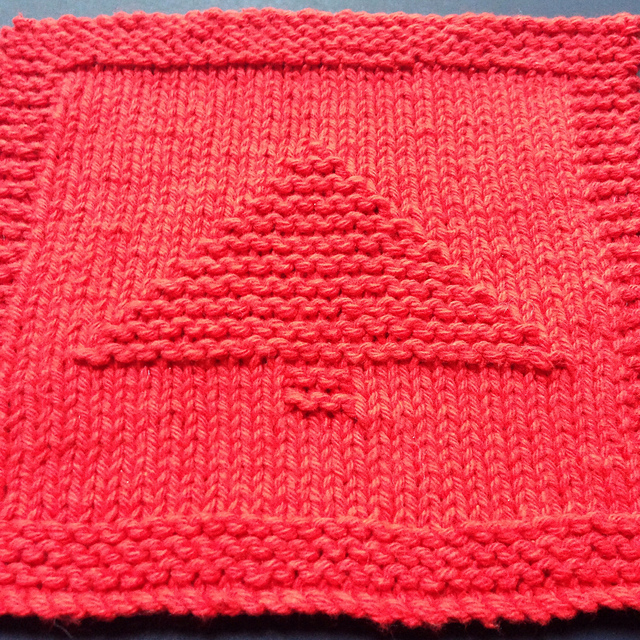 Ravelry: Christmas Tree Knitted Dishcloth pattern by Melissa Bergland