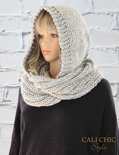 Ravelry: Celine Hooded Infinity Scarf #802 pattern by Kyoko