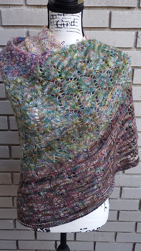 Four Seasons Shawl using Vivaldi's Four Seasons Colorways on Buttery Soft DK