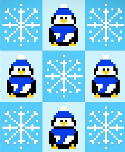 Snowflakes & Penguins Blanket