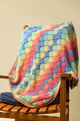 Tunisian Quilted Baby Blanket
