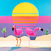 Cantata Flamingos: Zinnia and Yarrow pattern