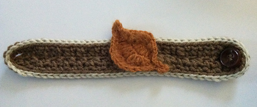 Crochet Mug Cozy with Fall Leaf photo 2