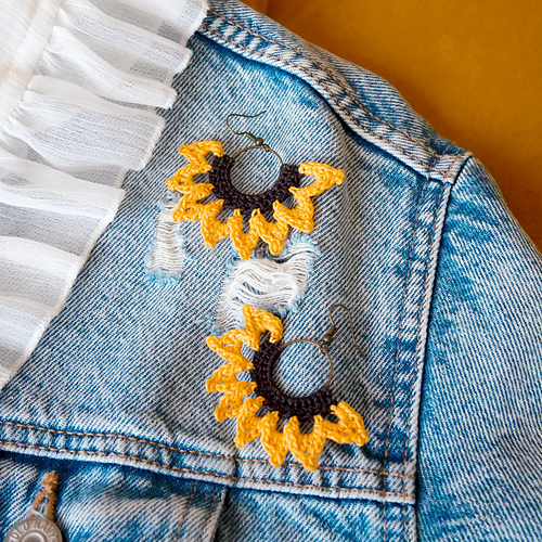 Sunflower Hoop Earrings