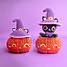 Peekaboo Pumpkin Cat pattern 