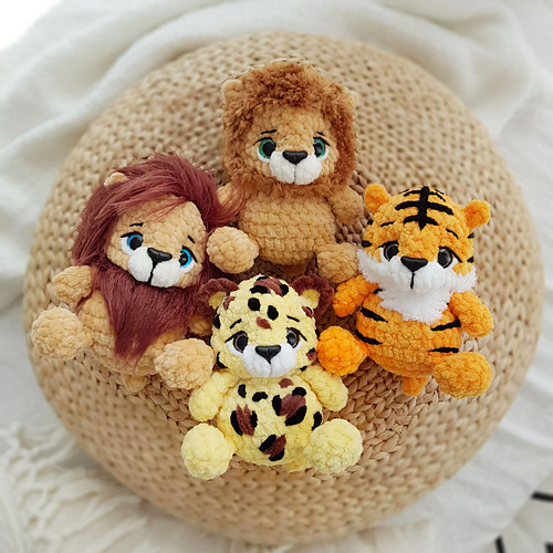 Mini løve leopard myke lekedyr - Ekaterina Chirkova