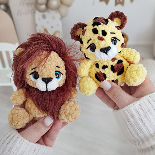 Mini løve leopard myke lekedyr - Ekaterina Chirkova