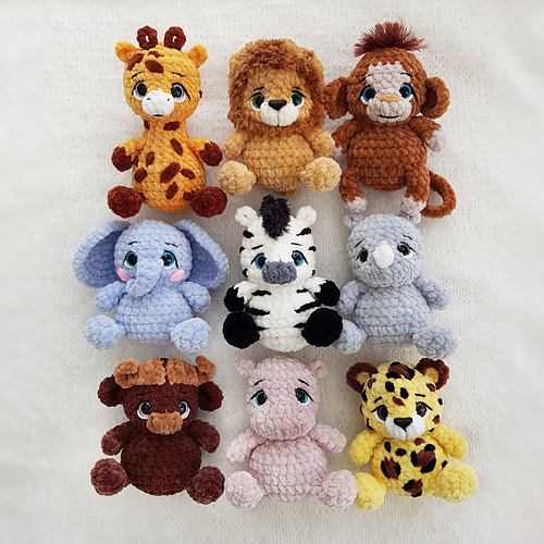 Mini løve leopard myke lekedyr - Ekaterina Chirkova