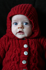 Cabled Jacket with hood on model