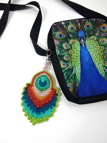 Iridesca Peacock Feather Bag Charm