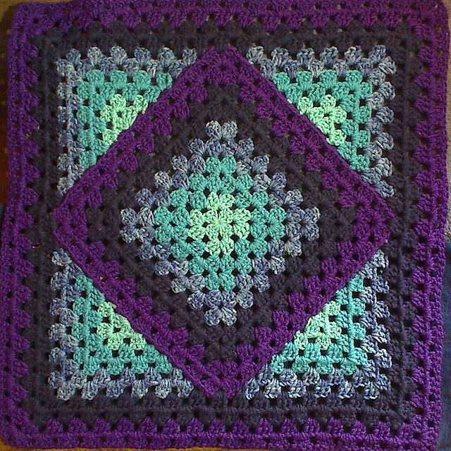 Ravelry Squared Diamond Granny Throw pattern by Chris Apao