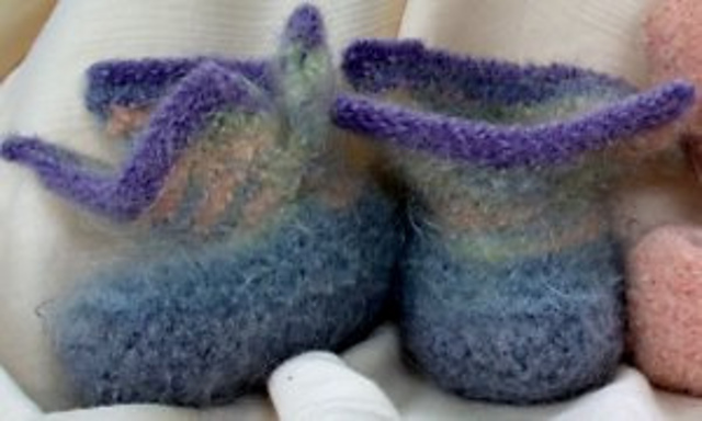 Felted High Top Baby Booties