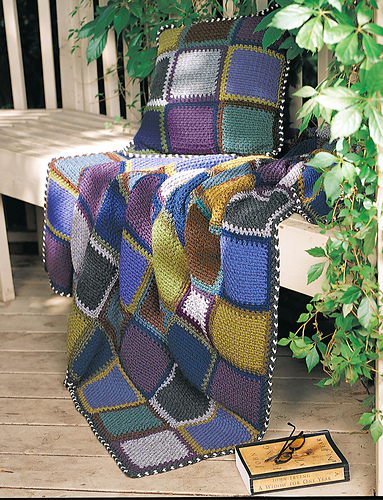 Rustic Patchwork Afghan & Pillow photo 1
