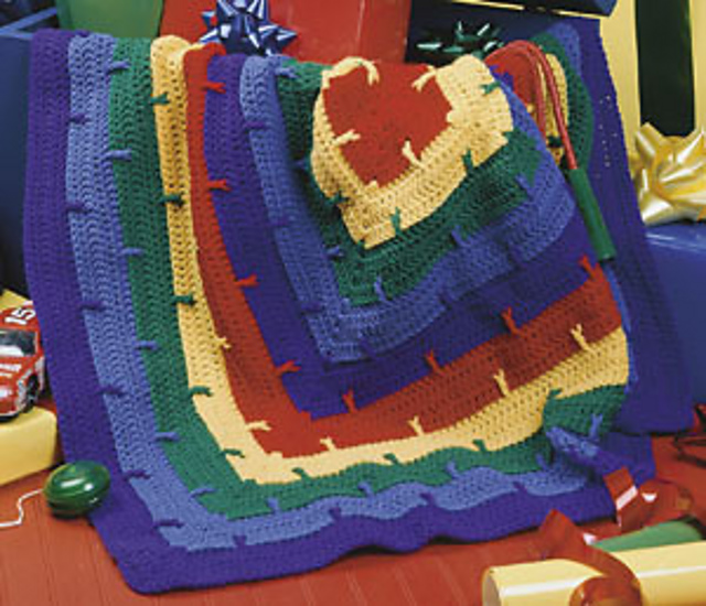 Ravelry Rainbow Block Crochet Afghan pattern by Cathy Hardy