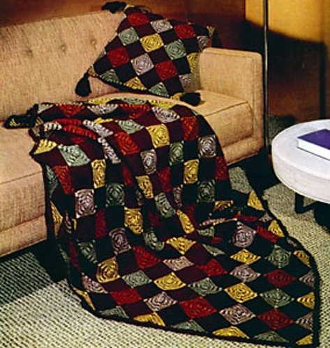 Patchwork Afghan and Pillow photo 1