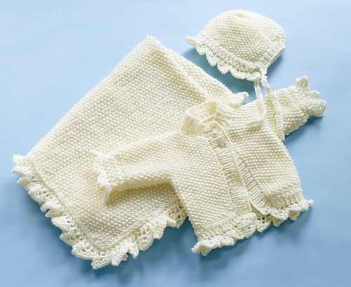 Christening Set (knit) #90064AD Cardigan photo 1