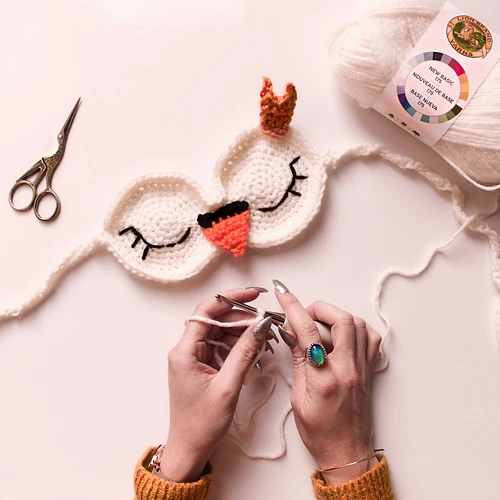 85 Free Crochet Farm Animals Patterns 43 Crown Goose Sleep Mask Crochet Pattern