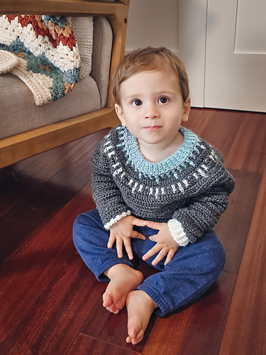 Mosaic Ridge Child Crochet Pullover photo 8