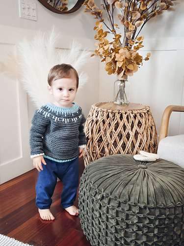 Mosaic Ridge Child Crochet Pullover photo 4
