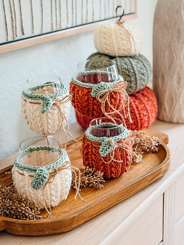 Wheat Stitch Wine Glass Cover