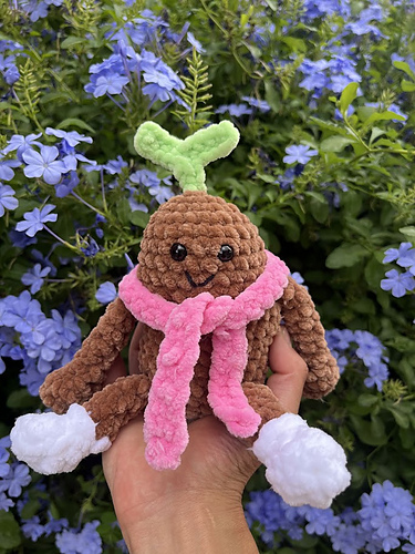 Crochet Focus Friend Bean Plushie (knitting bean)