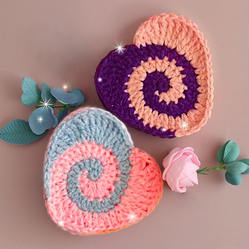 Valentines spiral crochet Heart