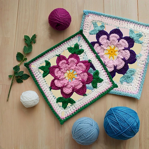 Frangipani Floral Granny Square