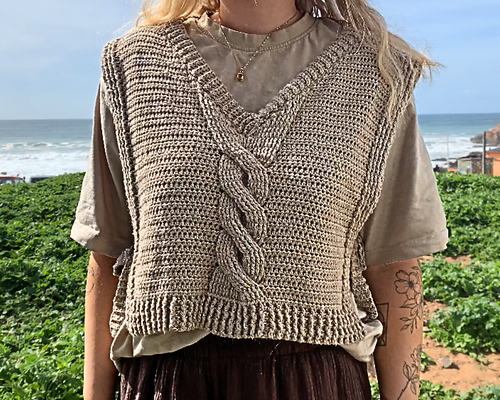 Crochet cable vest