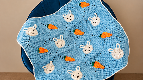 Bunny & Carrot Baby Blanket
