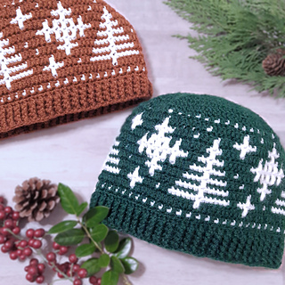 Mosaic Snowy Forest Hats