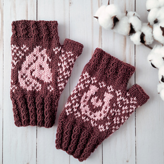 Pony Mitts Medium size in Lion Brand Wool Ease DK