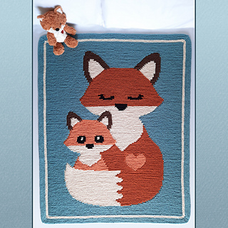 Mama and Baby Fox Blanket