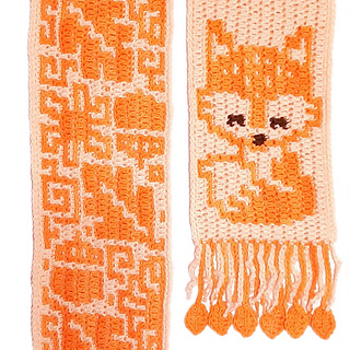 Mosaic Crochet Fox Scarf