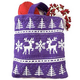 Dancing Deer Mosaic Tote in Crochet