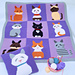 Joyful Kitties Afghan with Solid Border