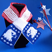 Patriotic Eagle Ascot Double Knit and Brioche