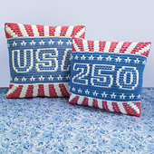 Mosaic USA Pillow front and back.