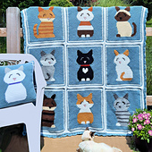 Happy Cats Pillow and Afghan