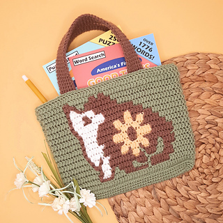 Multi-color Mosaic Hedgehog Tote in DK yarns